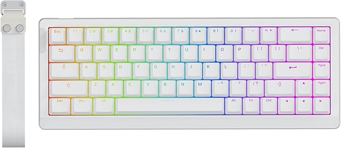 EPOMAKER HE68 Lite Hall Effect Gaming Keyboard, 8k Polling & 128K Scan Rate, 0.01mm Adjustable Trigger, 0.125ms Latency, 5-Layer Sound-Dampened, Snap Key, SOCD, A-RGB, Wired, Mac Software (White)