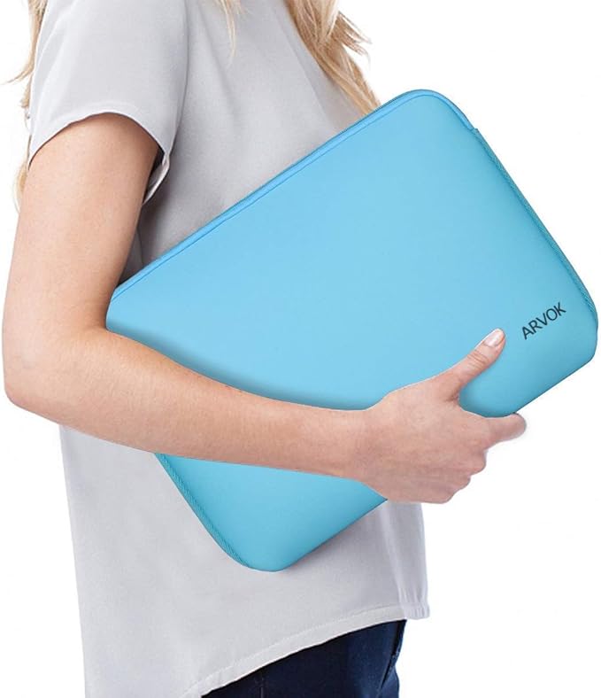 Arvok 11 11.6 12 Inch Laptop Sleeve Case for MacBook Air 12, Water-Resistant Neoprene Notebook Computer Tablet Sleeve, Carrying Bag Cover for Chromebook/HP/Dell/Lenovo/Asus/Acer, Baby Blue