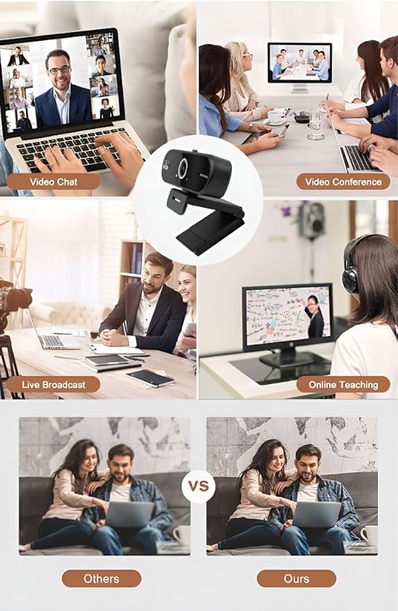 Hprosper 4K Webcam with Microphone for PC, Wide Angle Computer Camera USB Streaming Webcam, Plug & Play External for Laptop Desktop Mac, Streaming Gaming Video Calls with Tripod & Privacy Cover