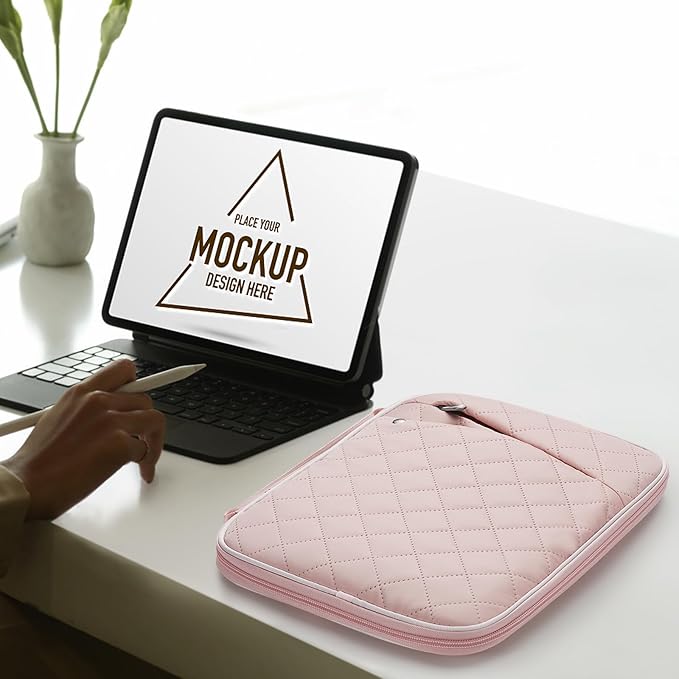 MoKo 9-11 Inch Tablet Sleeve Carrying Case with Handle, Padded Protective Travel Bag for New 11 inch iPad Air M4 2026, iPad A16, i-Pad Pro 11 M5, i-Pad 10./Air 5/4. Gen10.9, Tab S9/S8 11, Light Pink