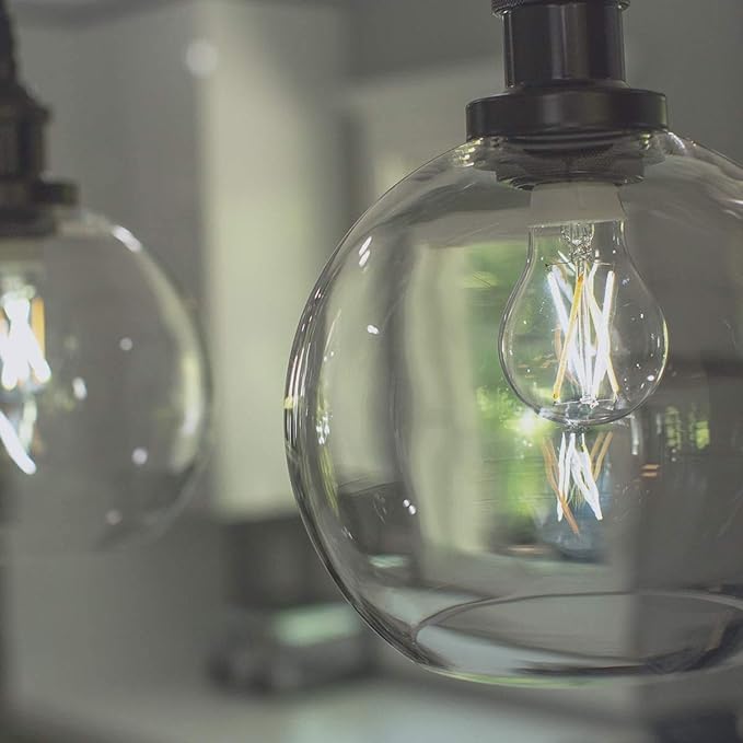 Bulbrite Solana 2-Pack A19 WiFi Connected Edison Filament LED Smart Light Bulb, Clear