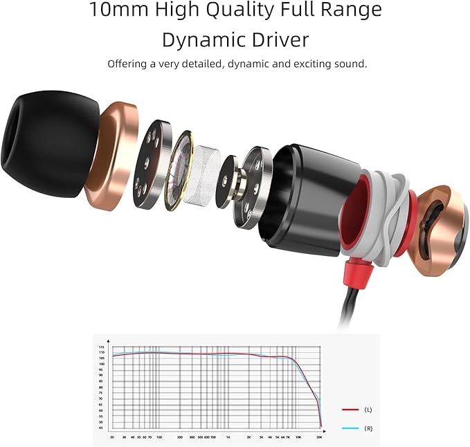 SoundMAGIC E10 Wired Earphones No Microphone HiFi Stereo Earbuds Noise Isolating in Ear Headphones Powerful Bass Tangle Free Cord Black Gold