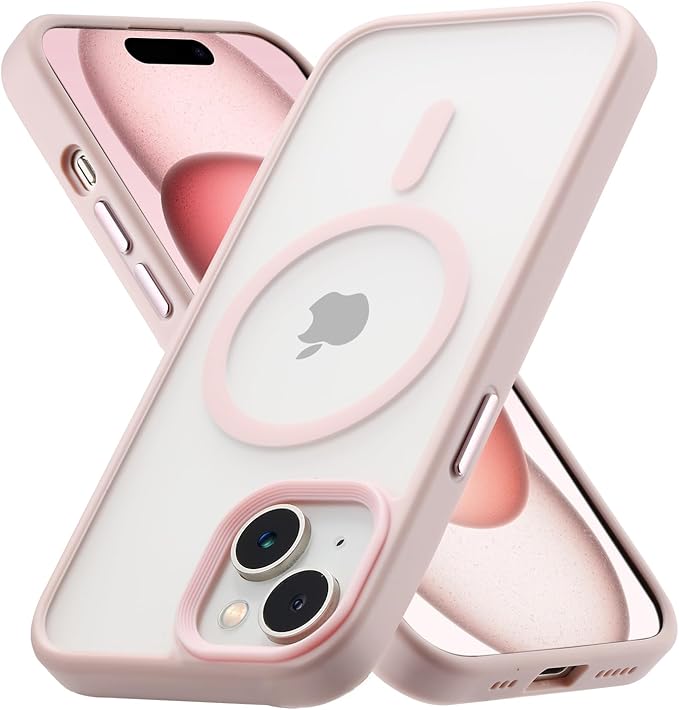 Tigowos for iPhone 15 Plus&iPhone 14 Plus Phone Case Fits MagSafe 10FT Drop Resistant Matte Skin Feeling Back Cover for iPhone 15 Plus&iPhone 14 Plus Case, Pink