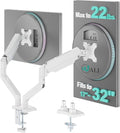 WALI Dual Monitor Stand, Adjustable Arm Monitor Mount for 2 Monitors up to 32 Inch,19.8lbs Capacity (GSMP002W), White by WALI