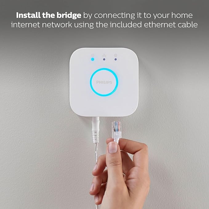 Philips Hue Smart Lighting Bundle: 2-Pack BR30 LED Smart Light Bulbs (White and Color Ambiance) with Philips Hue Bridge - Control with Hue App, Compatible with Alexa, Google Assistant, Apple Homekit