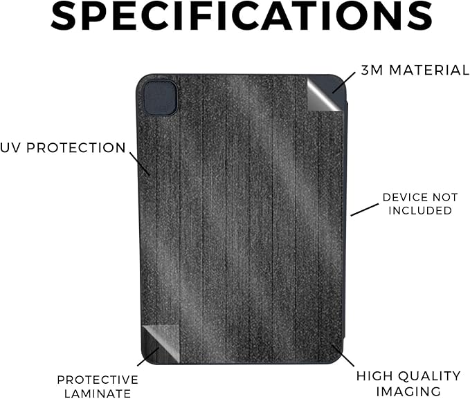 Glossy Glitter Skin Compatible with Apple Smart Folio for iPad Pro 11-inch (M4/M5) 2025 - Black Wood - Premium 3M Vinyl Protective Wrap Decal Cover | Crafted in The USA by MightySkins