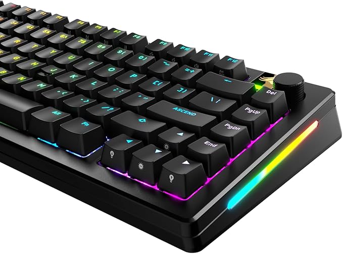 Glorious Gaming - GPBT Backlit Keycaps (Black) Translucent Shine Through Legends, Fits 100%, 75% 65% 60% Custom Mechanical Gaming Keyboards, Fits ANSI, ISO, Windows & macOS, English (US)