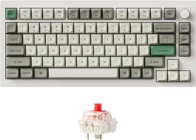 Keychron Q1 Max RGB QMK/VIA Custom Mechanical Keyboard, Full Metal Programmable Knob 2.4 GHz/Bluetooth/Wired Keyboard with Hot-Swappable Gateron Jupiter Red Switch for Mac Windows Linux - White