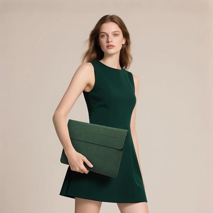 HYZUO 13.3-14 Inch Laptop Sleeve Case with Stand Feature for MacBook Pro 14 M5/M4/M3/M2/M1 2026-2021, MacBook Pro/Air 13.3, 13.5" 13.8" Surface Laptop, HP Spectre X360 13/14, Midnight Green
