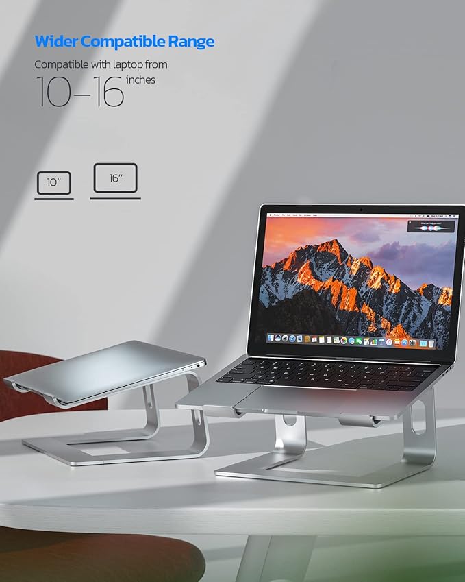 Nulaxy Laptop Stand, Ergonomic Aluminum Laptop Computer Stand, Detachable Laptop Riser Notebook Holder Stand Compatible with MacBook Air Pro, Dell XPS, HP, Lenovo More 10-15.6” Laptops