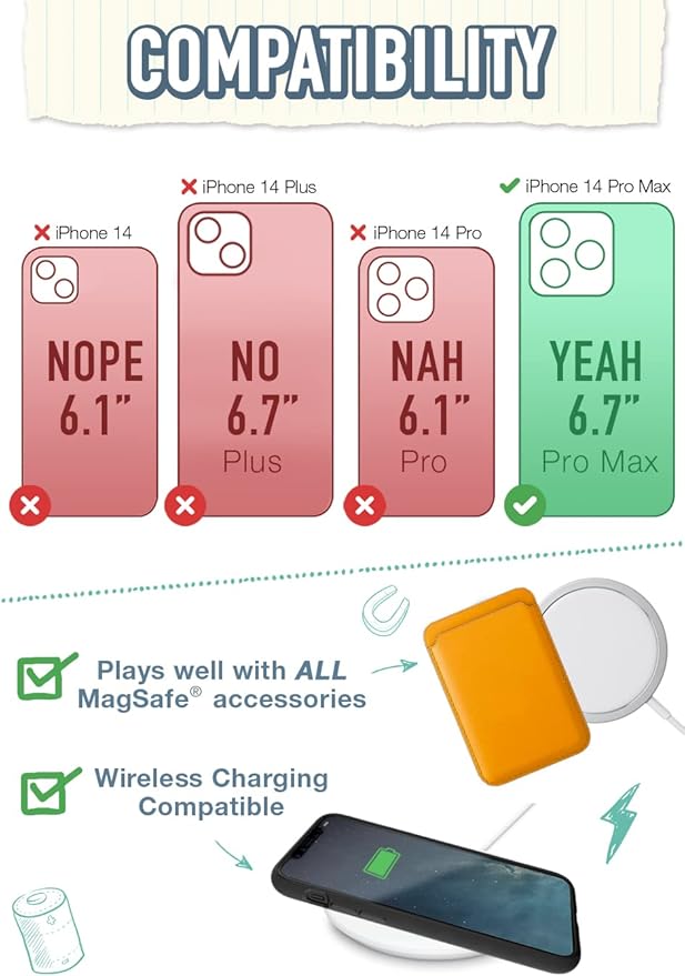 Smartish® iPhone 14 Pro Max Slim Case - Gripmunk Compatible with MagSafe [Lightweight + Protective] Thin Grip Cover with Microfiber Lining - Secret Menu