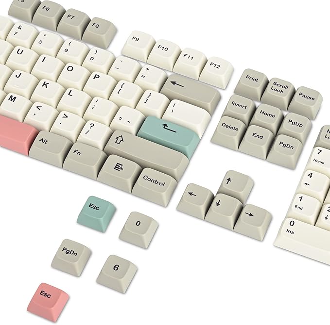 Guffercty kred 9009 Retro XDA Profile Keycaps Set - Minimalist Dye-Sub PBT Compatible with 60%/65%/75%/96% Mechanical Keyboards (9009-XDA)