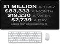 Office Inspirational Large Mouse Pad, Motivational Black Gaming Mousepad,Extended Desk Pad Mat Desk Pad, 3mm Thick Long Non-Slip Rubber Base Mice Pad Desk Matt for Desktop 31.5 X 15.7 Inch
