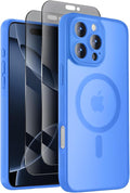Symcele Designed for iPhone 16 Pro Case, Compatible with MagSafe, with Privacy Screen Protectors X2, [Camera Protection] [15FT Military Drop Protection] Shockproof Phone Case, 2024, Blue