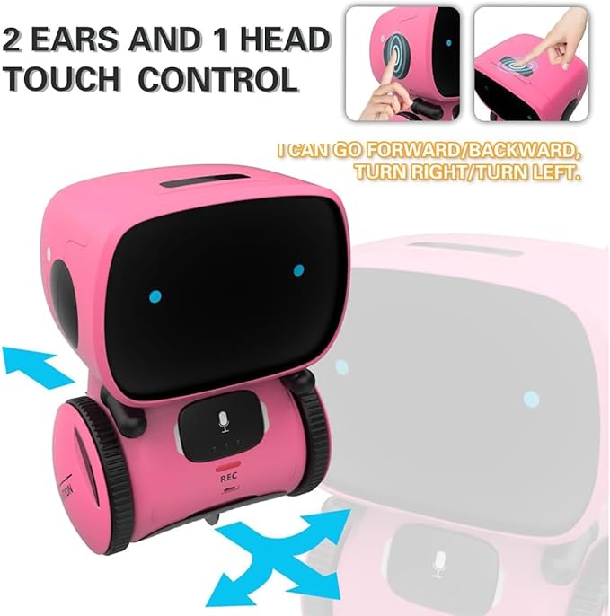 98K Kids Robot Toys for Girls and Boys, Touch and Voice Control Robots Interactive Smart Talking Robots Intelligent Partner and Teacher with Singing, Dancing, STEM Toy Gifts for Kid Age 3 and Up