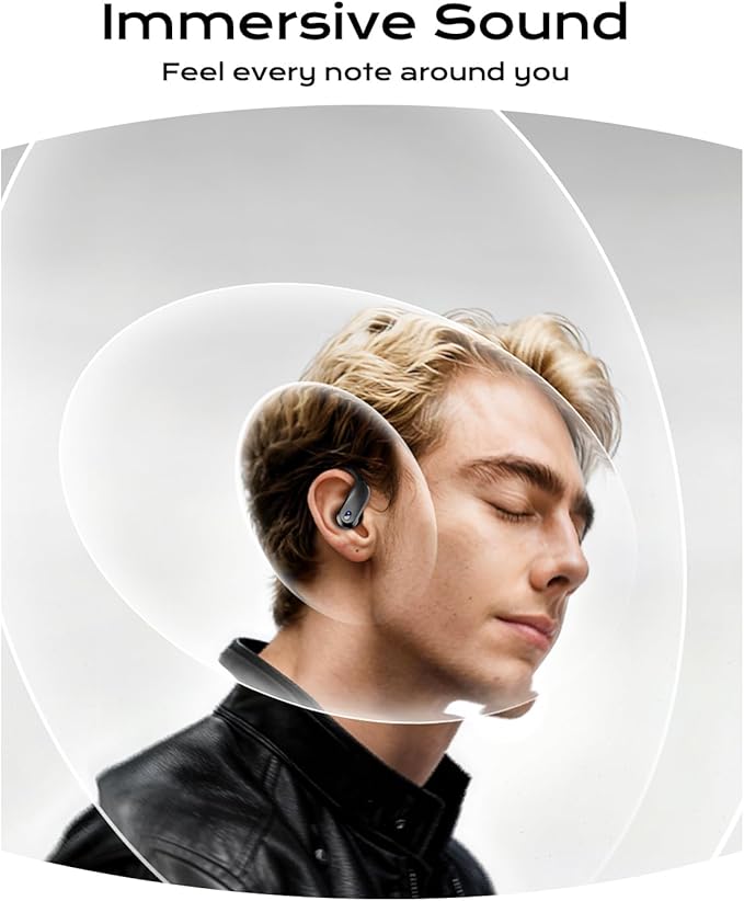 KTGEE Wireless Earbuds Bluetooth 5.3 Headphones Sport,IPX7 Waterproof Sports Earphones with Earhooks,48H Playtime,Lightweight 7.8g,Fast Charging Case,Noise Cancelling Mic for Running Gym Workout-Gray