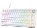 DIERYA DK81E 75% Mechanical Gaming Keyboard, Hot-Swappable, Pre-Lubed Linear Switches, Gasket-Mount, 6-Layer Dampening Foam, Programmable, Volume Knob, RGB Backlit, Double-Shot Keycaps, Wired, White