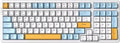 Qisan Wireless/Wired Mechanical Gaming Keyboard ,Triple Mode 2.4G/USB-C/BT (98%)Wireless Mechanical Keyboard with US Layout | Brown Switch Rechargeable RGB Backlit Keyboards for Gaming, White & Yellow