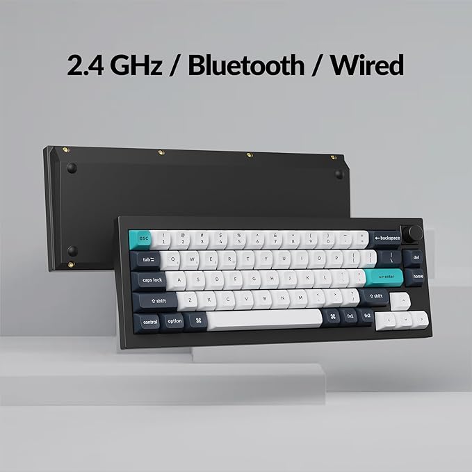 Keychron Q2 Max Wireless Custom Mechanical Gaming Keyboard, QMK/VIA Programmable Knob 2.4 GHz/Bluetooth 5.1/Wired, 65% Compact RGB Hot-Swap with Gateron Red Switch for Mac Windows Linux - Black