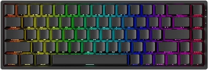 MONSGEEK FUN68 Rapid Trigger Gaming Keyboard 8k SP HE Wired 65% Black Keyboard, Glare Magnetic Switch