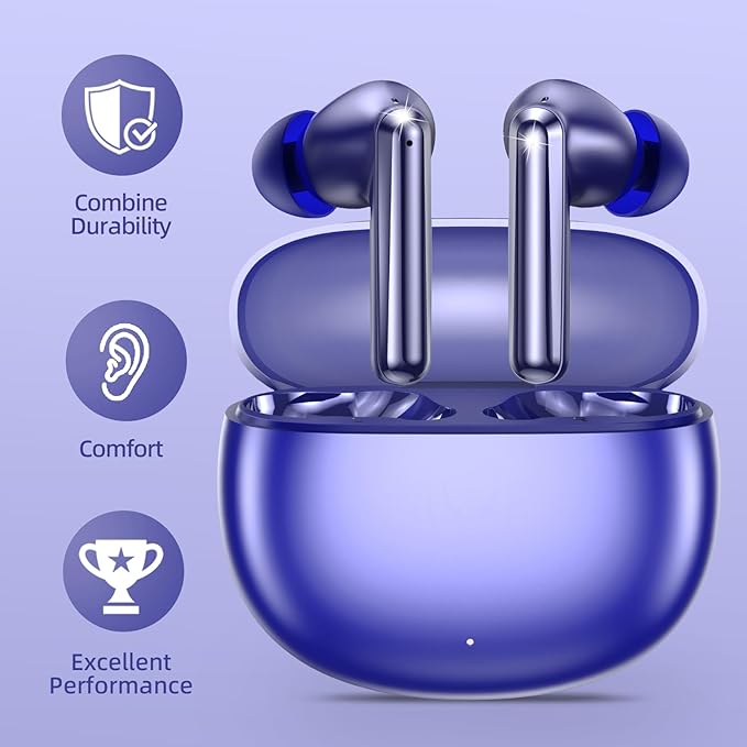 Hybrid ANC Earbuds Twin Gift Pack｜-50dB Noise Cancelling｜LDAC Audio ×2｜240H Total Playtime｜Spatial Sound｜Dual Device Pairing｜Perfect for Couples & Friends (Purple)