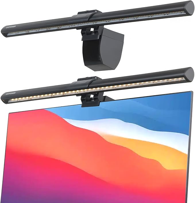 CATPOWER Computer Monitor Light Bar, LED Screen Light Bar for Workspace, Dimmable Monitor Lamp, Button Control Monitor Lamp for Desk/Office/Home/Game, for Eye Caring