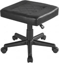 VECELO Under Desk Footrest, PU Ergonomic Foot Rest with Wheels, Comfort Padding, Height Adjustable for Relieving Leg Pain, Stiffness, Black