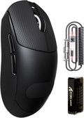 ATTACK SHARK X8 PRO 8K Wireless Gaming Mouse,PAW 3395PRO Sensor,40K DPI,Tri-Mode,55g Ultra-Light,Broadcom 52840 MCU Chip,Programmable Mice with Coiled Cable for PC/MAC/Win-Black&Tape