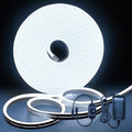 Neon Light Strips, Cool White Dimmable LED Strip Lights, 16.4ft/5m Flexible Waterproof LED Neon Rope Lights DIY LED Strip Lights for Gaming Bedroom Outdoor Decor (Power Adapter Included)