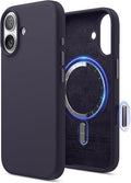 elago for iPhone 17 Case, Premium Magnetic Silicone Case, Compatible with MagSafe, Liquid Silicone Material, Protective Cover, Shockproof, Slim Phone, 6.3 inch (Deep Purple)