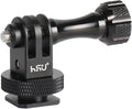 HSU Aluminum Cold Shoe Mount Adapter, 1/4-20 screw hole Tripod Mount Adapter for GoPro Hero 13/12/11/10/9/8/7/6, DJI Osmo Action AKASO, Applicable for Tripod Selfie Stick Monopod and DSLR Camera Flash