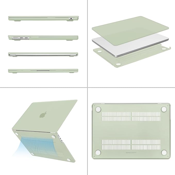 MOSISO Compatible with MacBook Air 13 inch Case M5 2026 M4 2025 M3 M2 2024-2022 A3449 A3240 A3113 A2681, Scratches-Resistant Protective Hard Shell for MacBook Air 13.6 inch Case, Sage Green