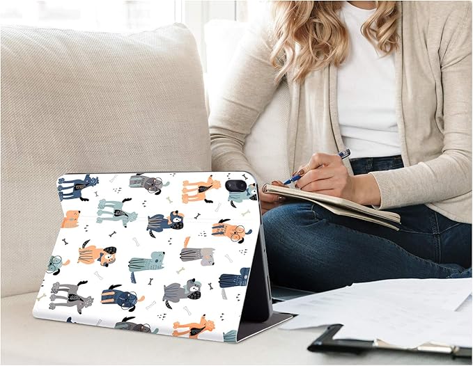 Case for iPad Air 11 Inch M3/M2 (2025/2024), iPad Air 5th/4th Generation 10.9 Inch Case 2022/2020, iPad air 11-inch case Kids Women Men Multi-Angle View Adjustable Stand with Auto Wake/Sleep, Dog