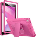 Soke Case for iPad 6th/5th Generation 9.7 Inch 2018/2017,with Built-in Screen Protector and Kickstand, Rugged Full-Body Heavy Duty Protective Cover for Apple iPad Air 2 /Pro 9.7 - Hot Pink