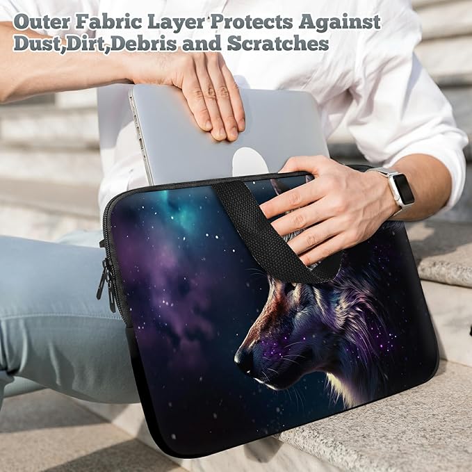 Universal Laptop Sleeve Tablet Case 12 inch, Magic Wolf Slim Carrying Case Durable Handbag Travel Laptop Bag for Surface Pro 9 8 7/Laptop Go 2 3, MacBook Air 11/12
