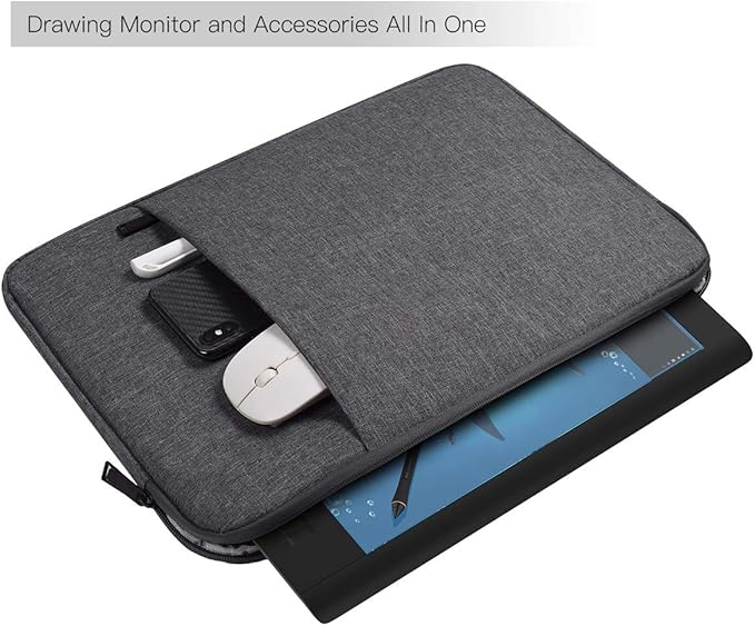 Drawing Tablet Sleeve Bag for XP-Pen Deco 01 V3, UGEE M708, Wacom Intuos Pro Medium PTH660/ Wacom One Case, Space Grey