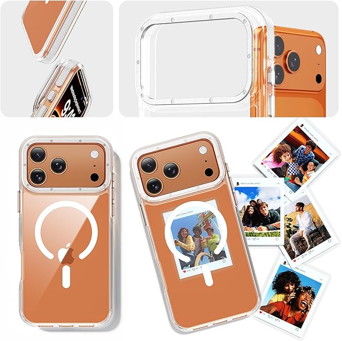 toushion 3 in 1 for iPhone 17 Pro Case Clear Bumper,Fits MagSafe, Yellowing-Resistant Acrylic Back, Shockproof Guard Corners, Military-Grade Protection for Phone Cover 6.3 inch