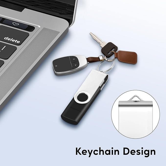 4GB USB2.0 & Type-C Flash Drives 5-Pack, EASTBULL 2-in-1 FAT32 USB C Drive Bulk USB-A + USB-C Thumb Drives Pack OTG Memory Sticks Compatible with Smartphones, Computers, Tablets, Mac (Black, 4GB)