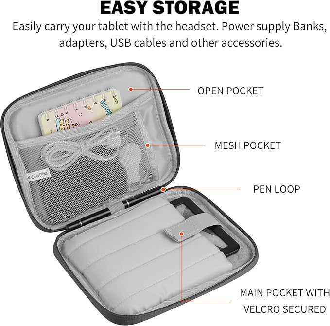 HoYiXi Universal Sleeve Bag for 6",6.8",7" Kindle Paperwhite/Colorsoft 2024-2012 Compatible with 6"-6.8" All-New Kindle/Kobo/Tolino/Sony,6" EReader with Anti-Drop Protective Cover,Grey