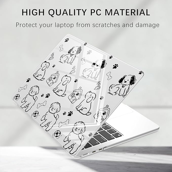 Compatible with MacBook Air 15 inch Case M5 M4 M3 M2 2026-2023 Release A3448 A3241 A3114 A2941, Cute Dog Puppy Protective Hard Shell Clear Cover for Mac Air 15.3 inch