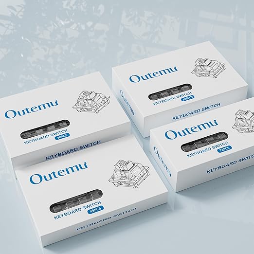 Outemu 108PCS Blue Clicky Mechanical Keyboard Switches,3-Pin Hot-Swappable Pre-Lubricated Switch with 3 Kailh Switches,Crisp Click Sound,for Gaming Keyboards & 3D Print Accessories