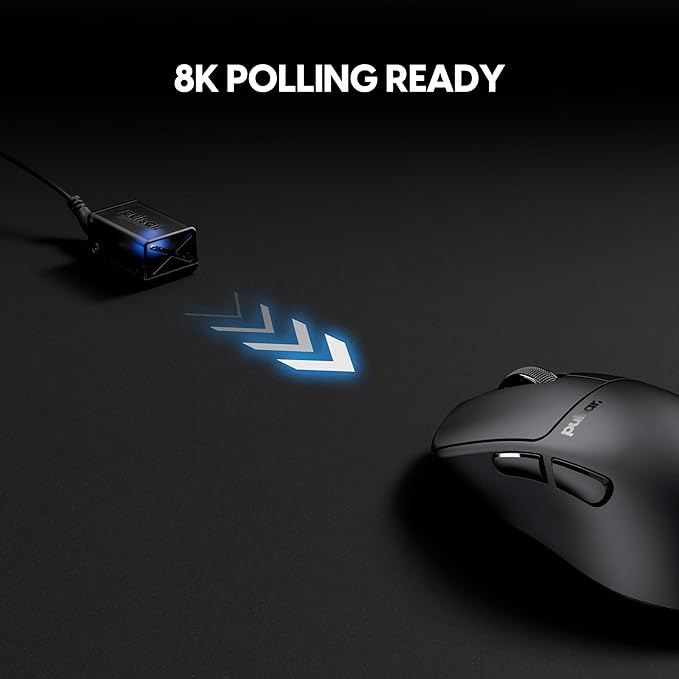 Pulsar Gaming Gears X3 Crazylight Wireless Gaming Mouse, Ultra Lightweight 1.51 oz (43g), Hybrid Ergonomic, Optical Switch, 32000 DPI, 750 IPS, XS-1 Sensor, 8k Compatible (Jet Black)