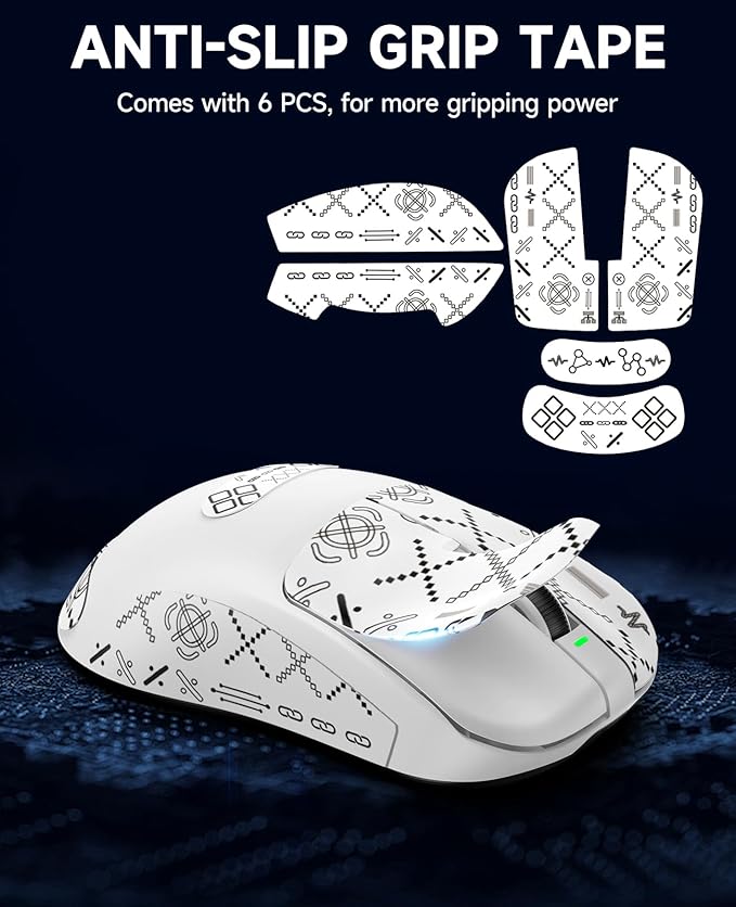 VGN Dragonfly F1 MOBA Wireless Gaming Mouse, 55g Ultralight, PAW3395 26K DPI Optical Sensor, Optimized Tactile Click Feel, Anti-Slip Silver Coating Grip, 4000Hz Polling Supported, Esports Mouse, White