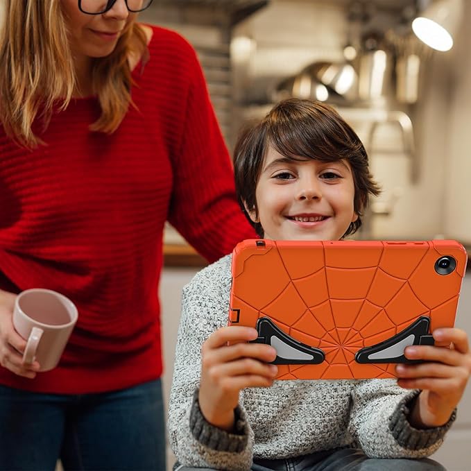 AKABEILA Compatible with Samsung Galaxy Tab A9 Plus 11 inch (SM-X216B)(2023) Tablet Case，Lightweight Shockproof Rugged Protective Cover with Kickstand for Kids Children Boys Babies Orange Black