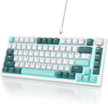 Owpkeenthy 75 Percent Gaming Keyboard Gasket Mounted, 82 Key Wired Mechanical Keyboard Hot Swappable with Knob Linear Red Switch RGB Backlit for PC Laptop (Forest)