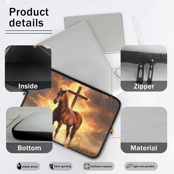 Cross Horse Laptop Sleeve for Women Men 10inch Laptop Accessories with Versatile Uses Lap Top Case Portable Computer Sleeve Laptop Pouch Brown