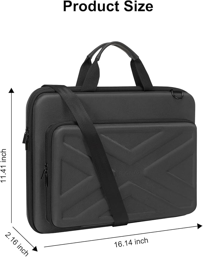MOSISO Laptop Bag for Men,15-16 inch Computer Bag Compatible with MacBook Air 15 inch/Pro 16 inch, HP, Dell, Lenovo, Asus, Acer, Hard Shell Laptop Case with Front Pocket&Shoulder Strap, Slate Gray