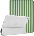 Lovmooful Compatible for iPad 11th 11-Inch A16 (2025),iPad 10 (10.9-Inch,2022 Model,10th Generation) Case with Pencil Holder Cute Striped Aesthetic Design Soft TPU Trifold Stand Protective-Dark Green