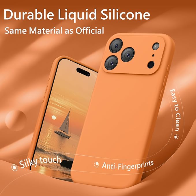 FireNova Magnetic for iPhone 17 Pro Max Case, Compatible with MagSafe, [Integrated Silicone Camera Control Button] [Camera Protection] Anti-Scratch Microfiber Lining Phone Case, 6.9", Orange