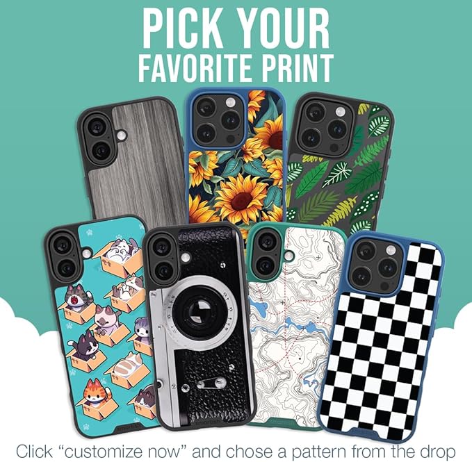 Smartish® iPhone 16 Plus Magnetic Case - Gripmunk Compatible with MagSafe [Lightweight + Protective] Slim & Thin Grip Cover with Microfiber Lining for Apple iPhone 16 Plus - Custom Prints